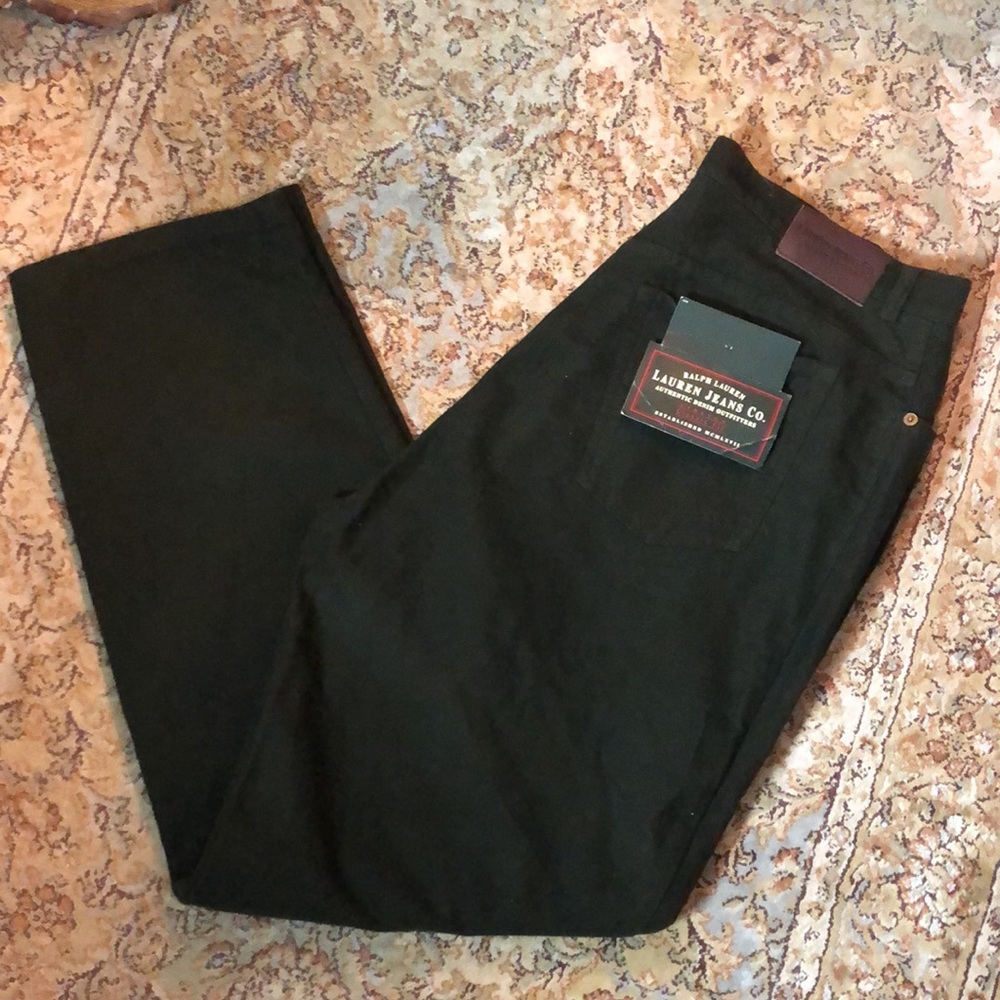 RALPH LAUREN size 16W SOFT Army Green Stretchy 5–Pocket Career Casual $89 NEW